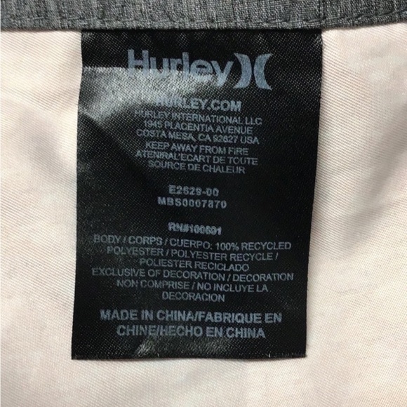 Hurley Phantom Unlined Men's Orange Grey Board Shorts Swim Trunks Quick Dry 30 - Picture 4 of 5